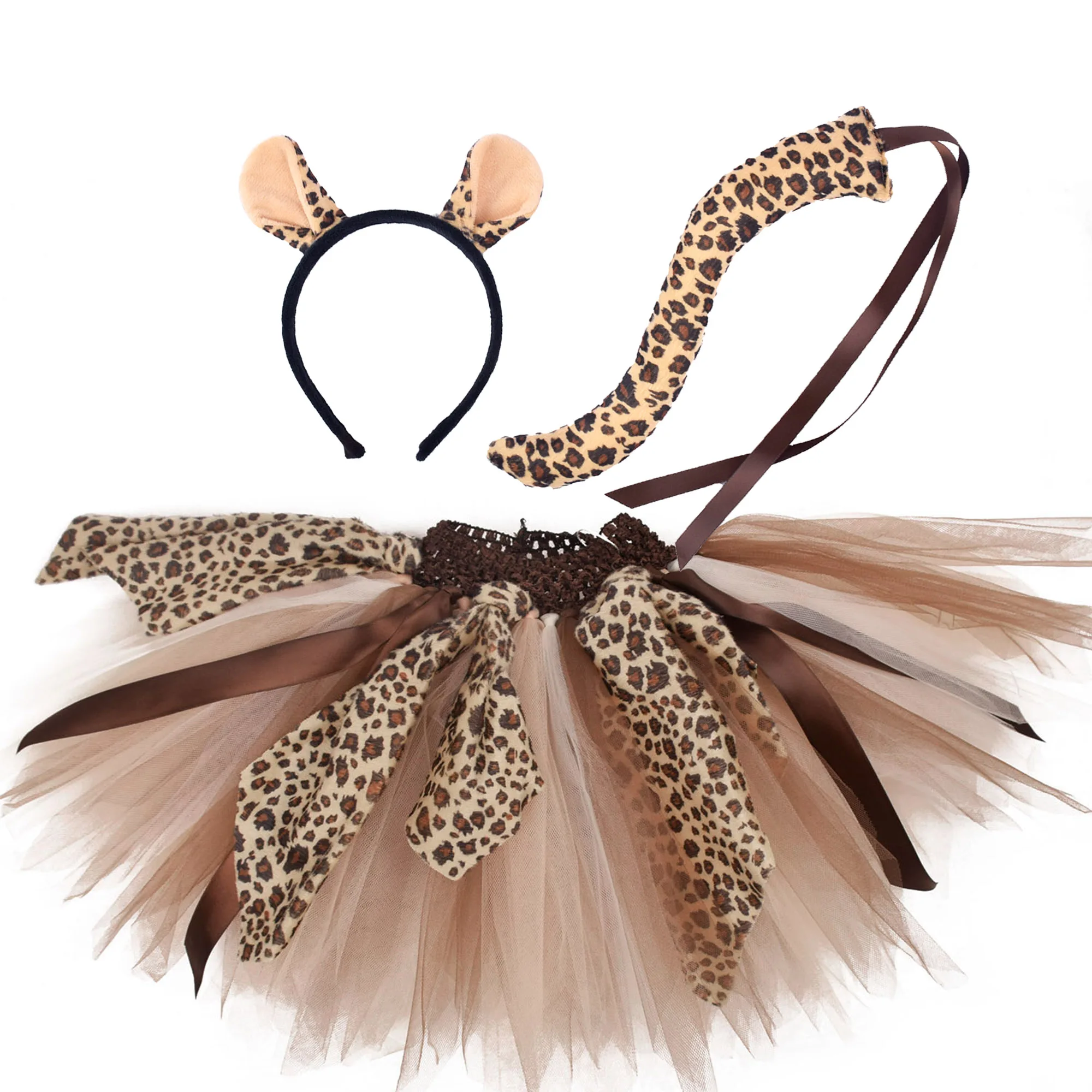 Kids Children Animal Costume Monkey Party Gift Headband Skirt Tail Bow Props 1-*12Y Cosplay Halloween Carnival Birthday Headwear cosplay costume,animal tutu skirt outfit