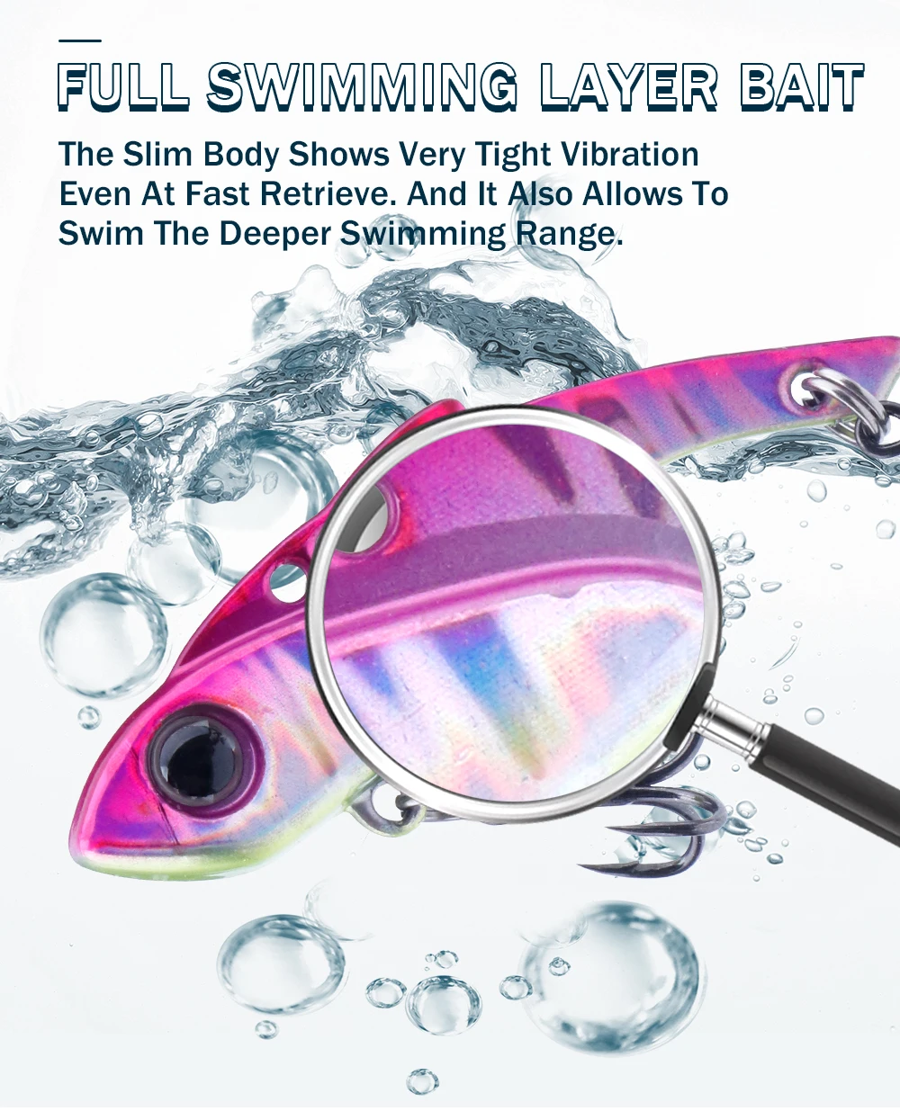 GOBASS VIB Angelköder 3,5 g 5 g 7 g künstliche Klinge Metall Jig Köder Drillinge sinkende Wobbler Vibration Löffel Swimbait Tackle – Detail 7