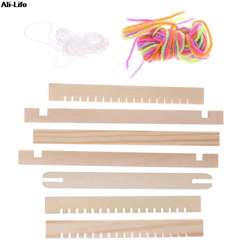 Knitting Loom Mini DIY Traditional Wooden Weaving Toy Loom Handmade Knitting Machine With Accessories For Kids Children knitting loom