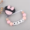 Custom Personalized Name Pacifier Chain English Letters Silicone Clips Mouse Teether Holder Soother Baby Teething Toy Chew Gift 6