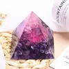 Top Natural Rose Quartz Crystal Tree of Life Orgonite Pyramid Healing Chakra Energy Orgone Tower Amethyst Stone Craft Home Decor 3
