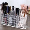 Acrylic Transparent Three Grid Cosmetic Storage Box Diamond Pattern Makeup Pen Eyebrow Pen Storage Box Desktop Pen Holder 1