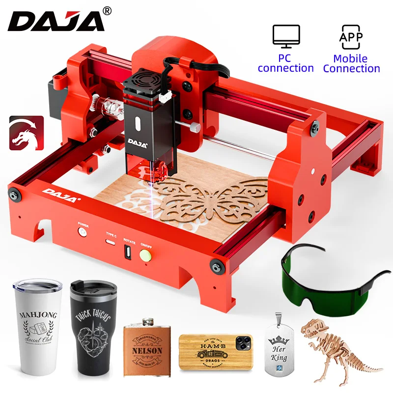 DAJA A7 レーザー彫刻機 10 ワットミニポータブル Bluetooth CNC 彫刻