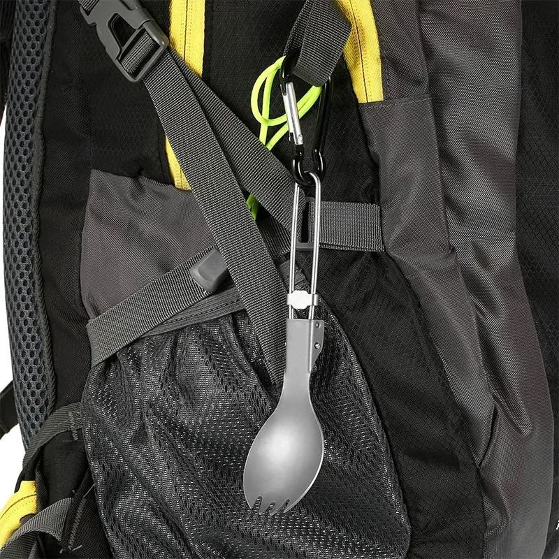 1pc-Folding Spock Outdoor Camping Equipment Hiking Backpack Dinner Spock Utensils cutlery Fork Spoon Hiking