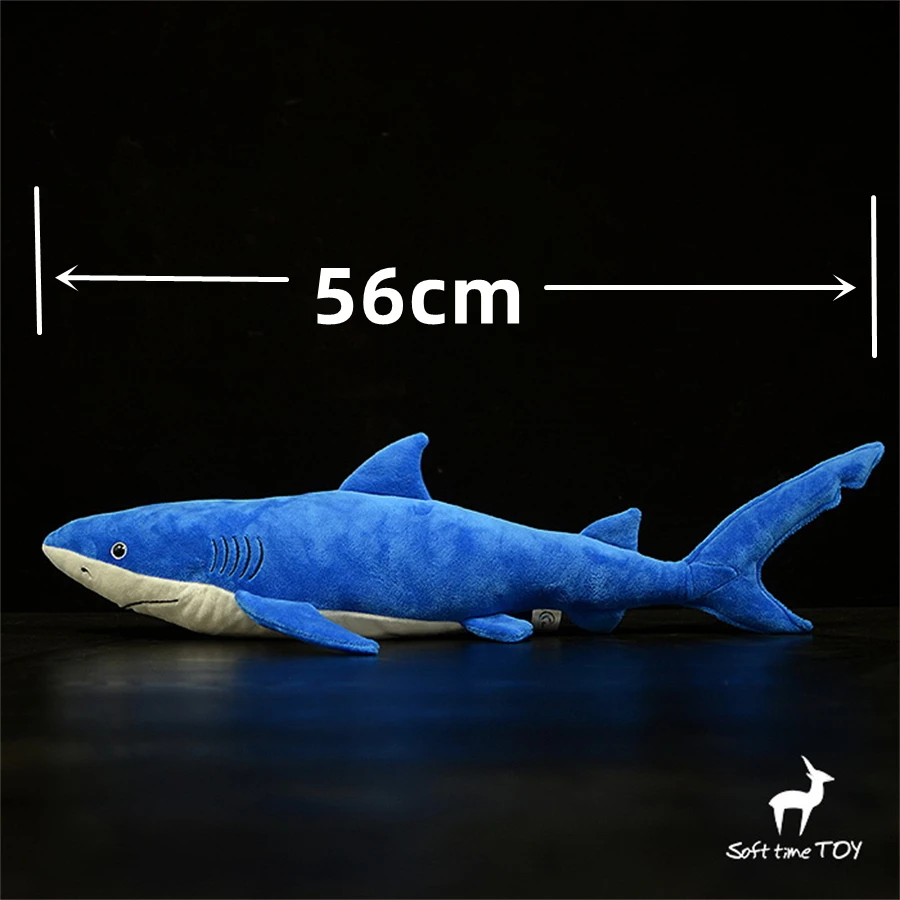 Blue Shark High Fidelity Anime Cute Plushie Gaint Sharks Plush Toys Lifelike Animals Simulation Stuffed Doll Kawai Toy Gifts Kid 2