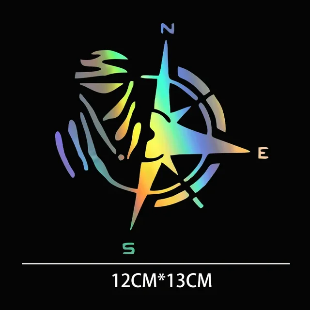 12*13CM lovely Car Sticker Creative Design Personality Fashion Compass Decoration Accessories Waterproof Cover Scratch Decal