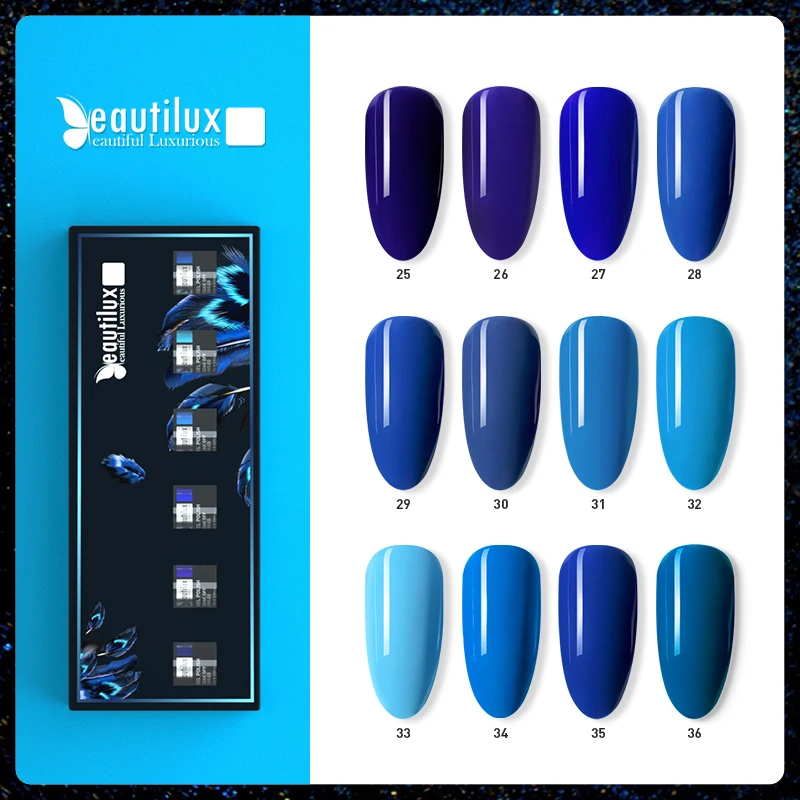 Beautilux-Lote de Esmaltes en Gel para Uñas, Laca Semi Permanente UV LED, Diseño Artístico, Juego de 6 Unidades