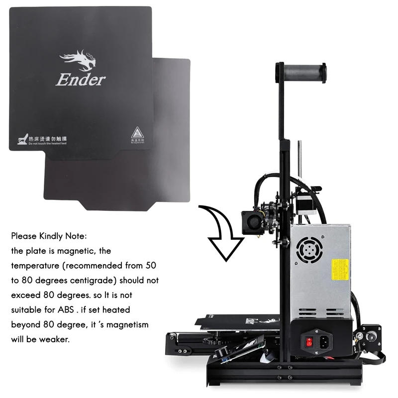 매직 마그네틱 빌드 표면 침대 종이 라벨, Ender-3 프린터 부품, 3M 라벨 포함, 9.2 인치 X 9.2 인치, Ender-3 235X235mm