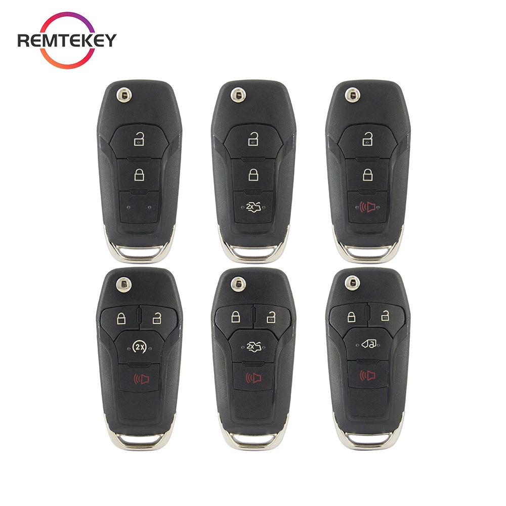 REMTEKEY Smart Remote Car Key Case Shell HU101 Blade Uncut Entry Fob For Ford Fusion Explorer Edge Mustang Mondeo Kuka 2013-2015 jingyuqin 3 4 5 buttons remote smart car key case shell for ford mustang edge explorer fusion kuka mondeo entry fob uncut blade