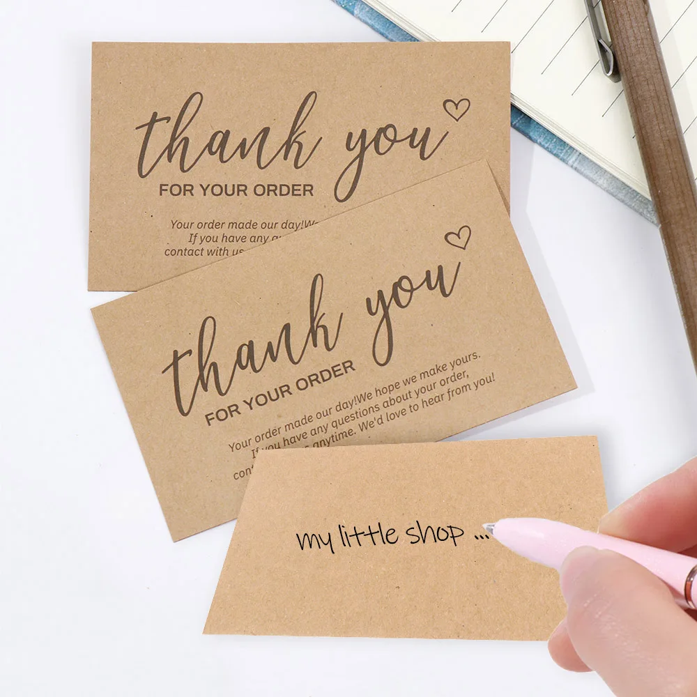 For Small Business Online Retail Greeting Labels Thank You For Your Order Postcards Express Appreciate Kraft Paper Cards