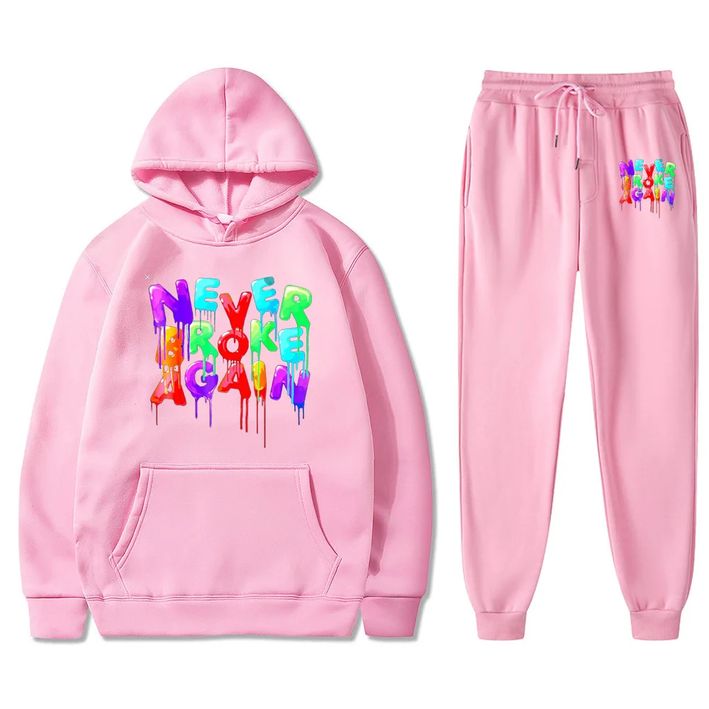 Youngboy Never Broke Again Hoodie 2PCS Sets Tracksuit Fashion Hip Hop Suit Sweatpants Men Women Hooded Sweatshirts Sport Pant 2