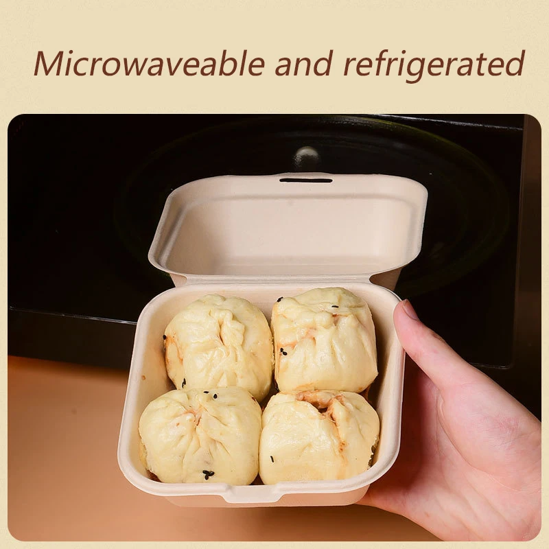 10pcs disposable lunch box cake box food storage containers puff tray biodegradable microwaveable burger bento box Kitchenware