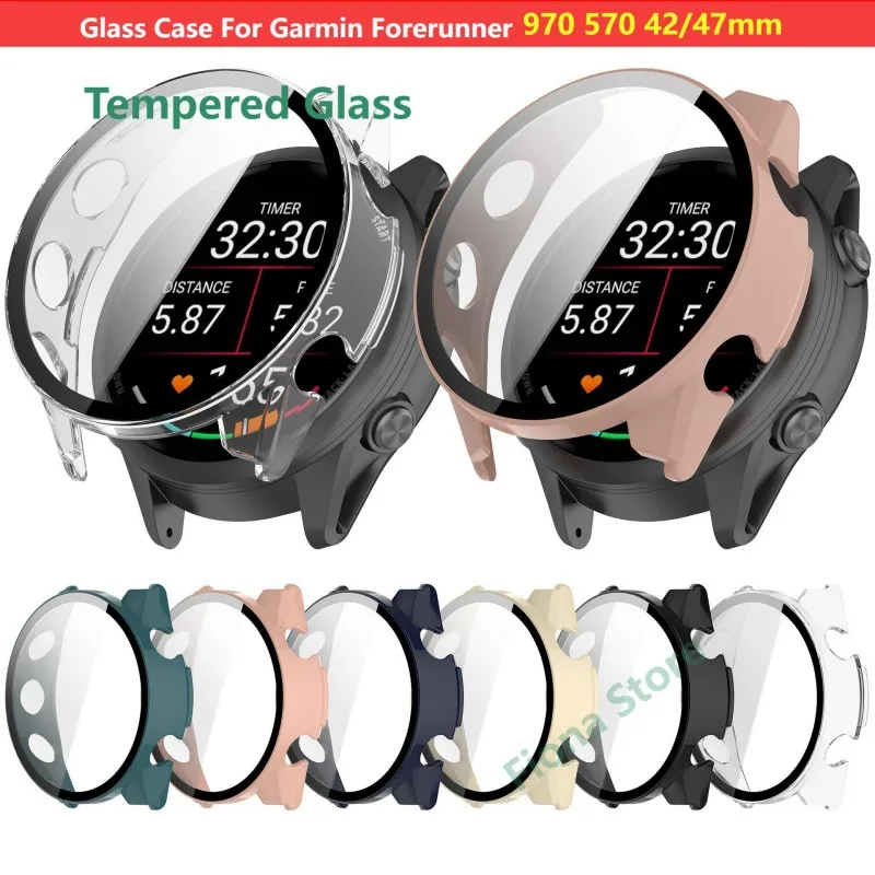 Premium Tempered Glass Smartwatch Case with Screen Protector & Strap Cover