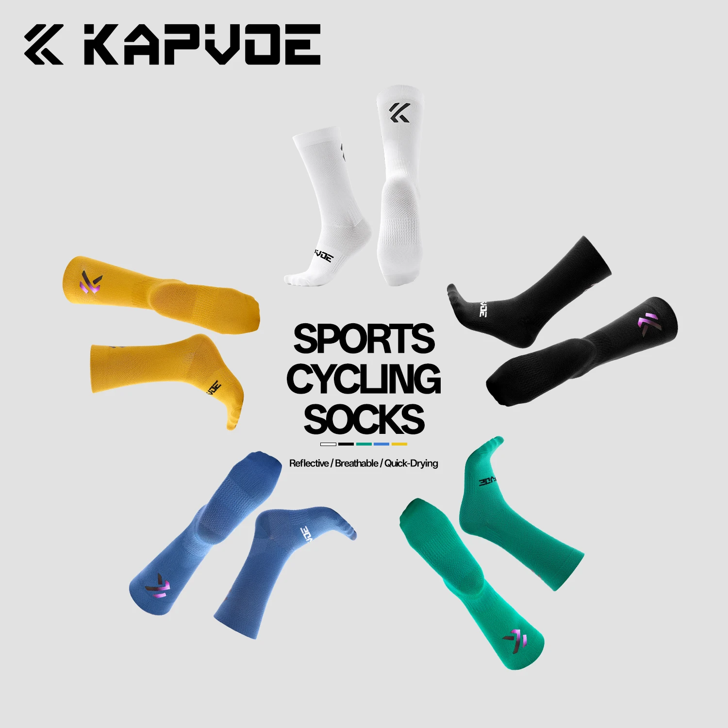 Kapvoe Cycling Socks Sports Socks Anti-slip Football Socks Men Women Non-slip Bike Tennis Sports Grip Riding Soccer Running