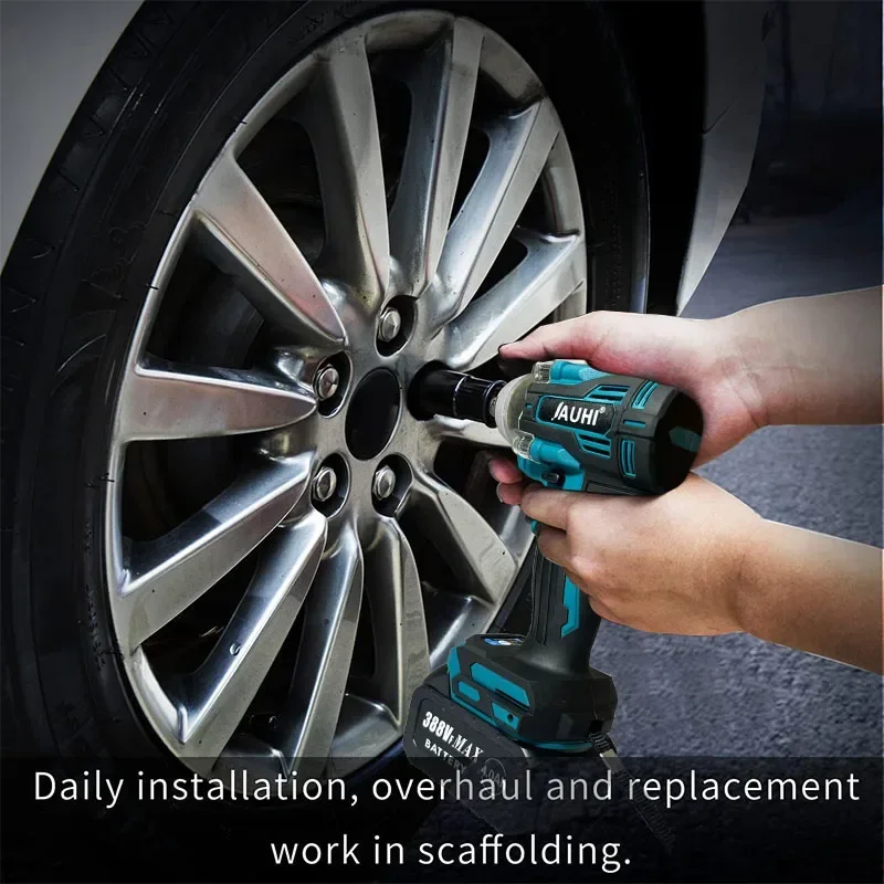 High-Torque Brushless Cordless Electric Impact Wrench - 1/2 Inch Power Tool