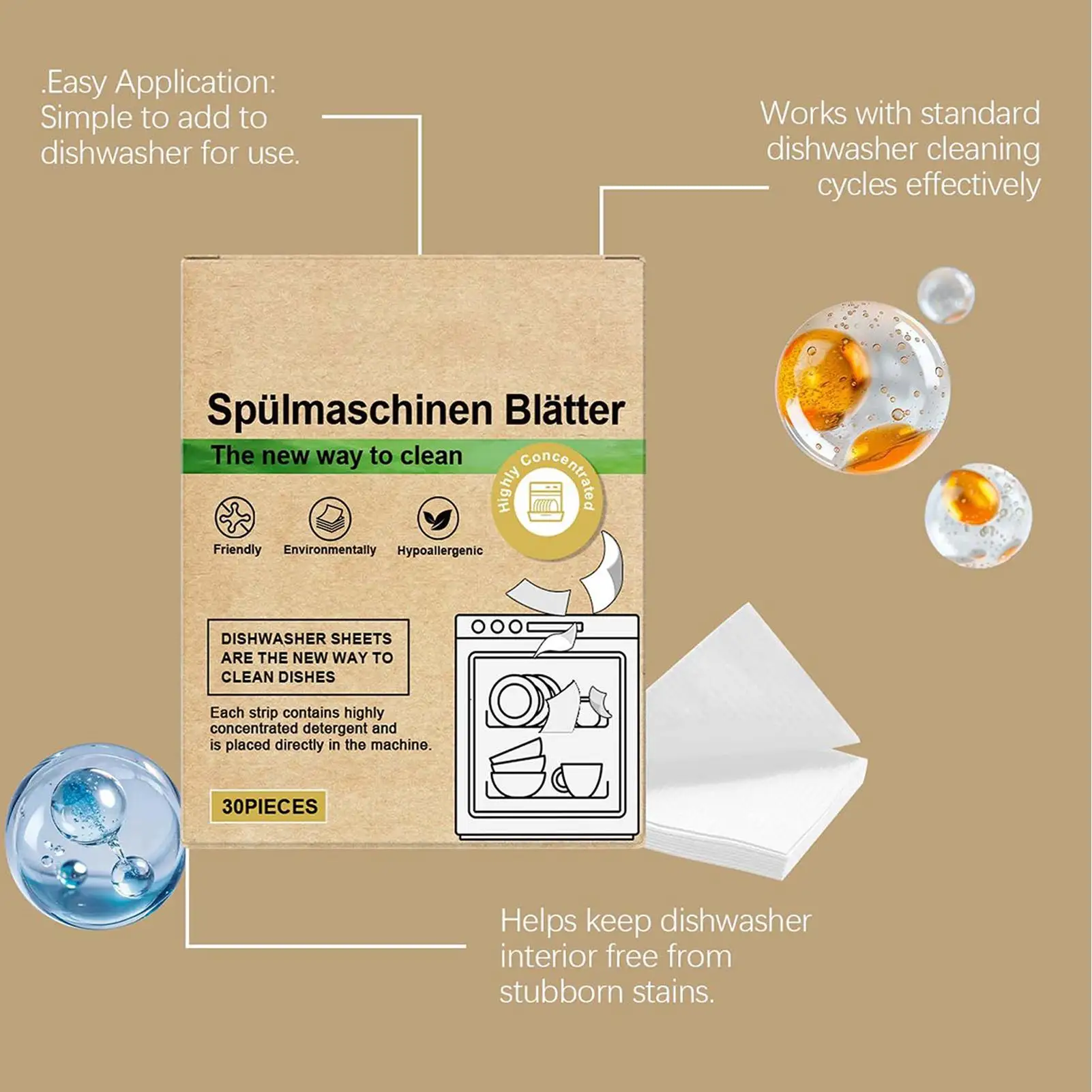 30pcs Dishwasher Cleaning Sheets Removes Odor Dishwasher Cleaner And Deodorizer For Kitchen Home Laundry Washing Machine 2