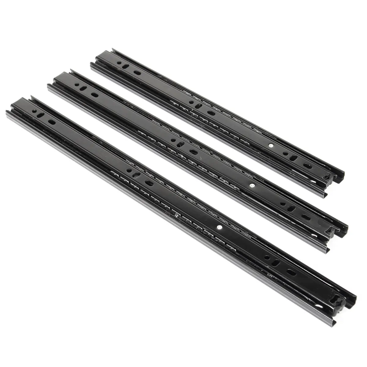 Macio Fechar Ball Bearing Gaveta Slides Extensão Completa Side Mount Runner Amortecimento Buffer Cabinet Rails Seção 11 em 13 em 15in