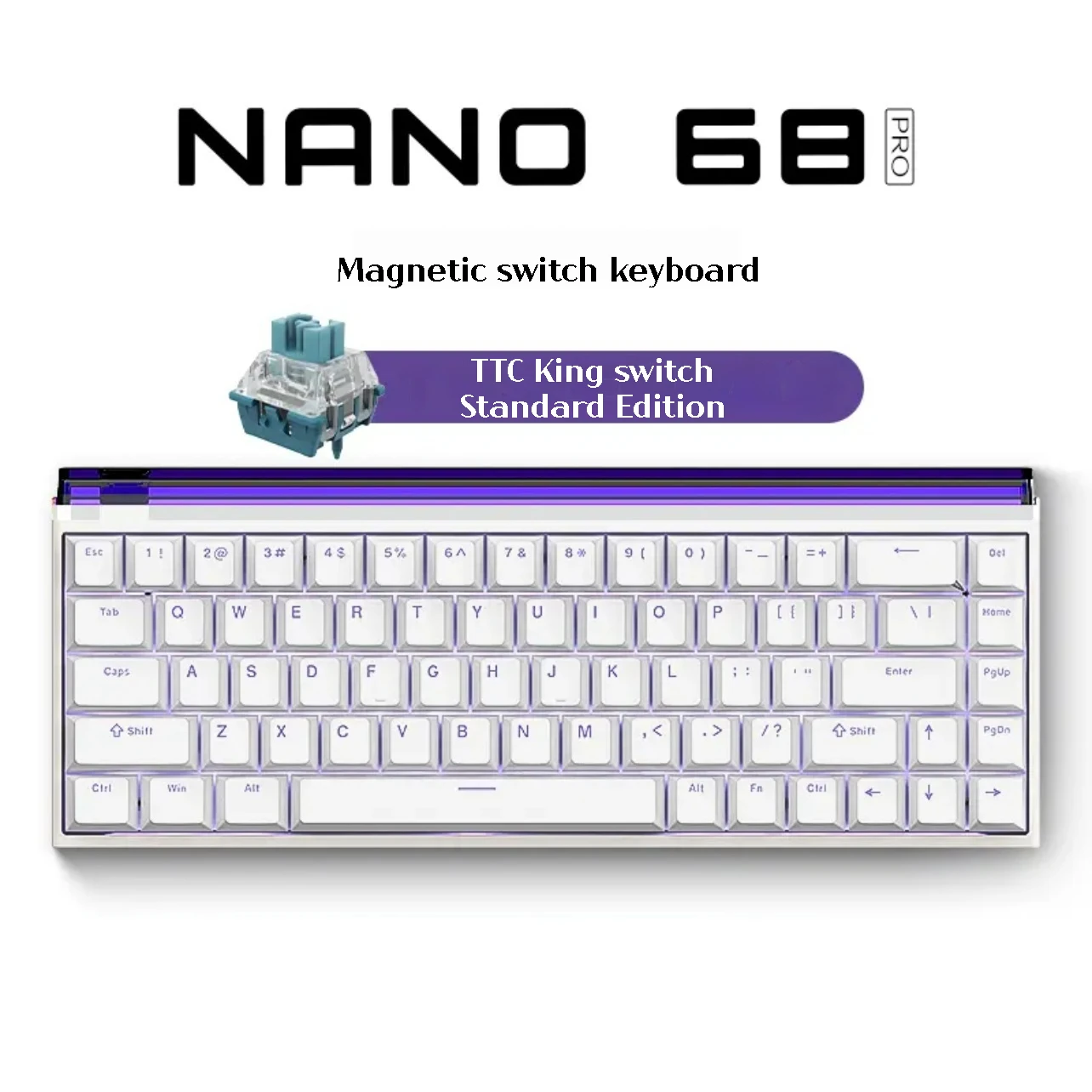 キーボード nano68 Ttc King Switch E-Sport Edition MADLIONS NANO68 Magnetic Switch Keyboard TTC King Switch