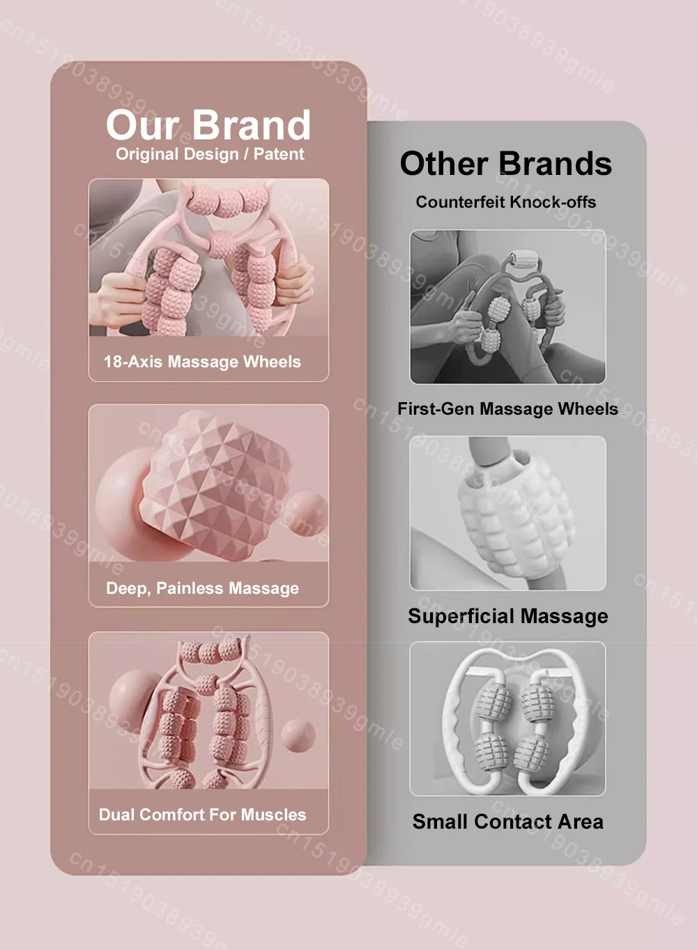 Annular Leg Clamp Massager 12 Wheel Body Slimming Roller Deep Tissue Trigger Point Massage Thigh Calf Arm Relieves Muscle Pain