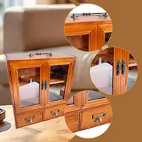 ตู้เก็บของแบบวินเทจย้อนยุคสำหรับจัดระเบียบโต๊ะทำงาน ตู้โชว์ ตู้เก็บของสำหรับน้ำหอม ถ้วยชา โต๊ะเครื่องแป้ง และสำนักงาน 5