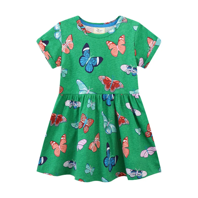   Jumping Meters 2-7T Children's Clothing Sets Dresses + Leggings Autumn Spring Unicorn Print Short Sleeve Toddler Outfits