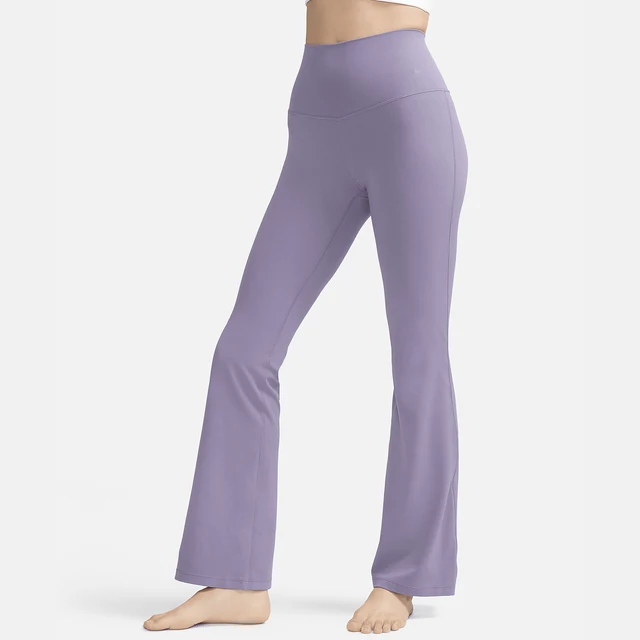 Pantalon évasé à taille haute en plastique souple pour femme Nike Zenvy authentique FV7922-509 1