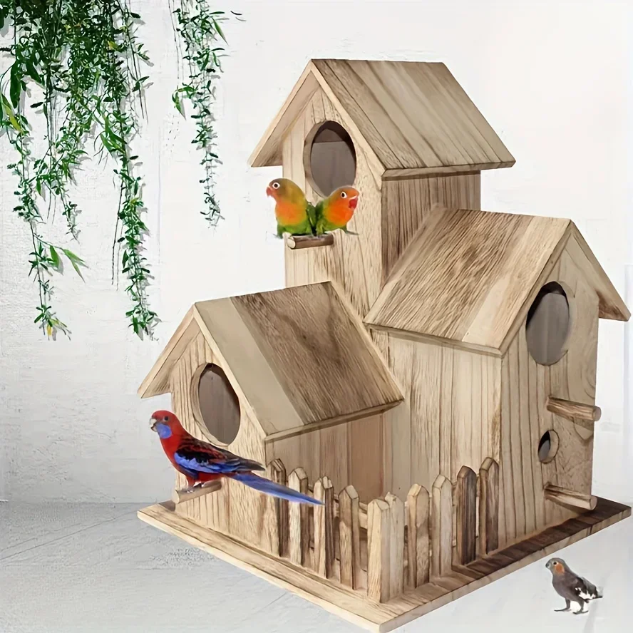 Bird House Cage Accessories Bird Nest Villa Style Wooden Bird House Cage bird cage accessories bird house bird nest