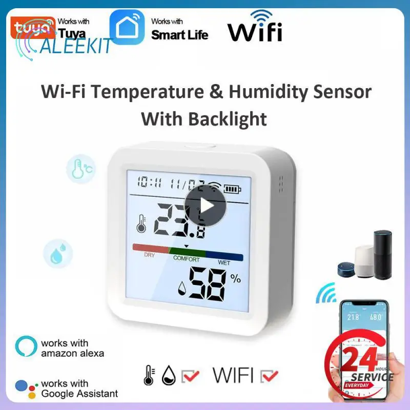 

Tuya Smart WIFI Temperature And Humidity Sensor Indoor Hygrometer Thermometer With LCD Display Support Alexa Assistant