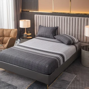 Ensemble de draps et taies d'oreiller 100% Polyester, 3 pièces, imprimé, bande élastique autour du matelas, housse de lit King Size 1
