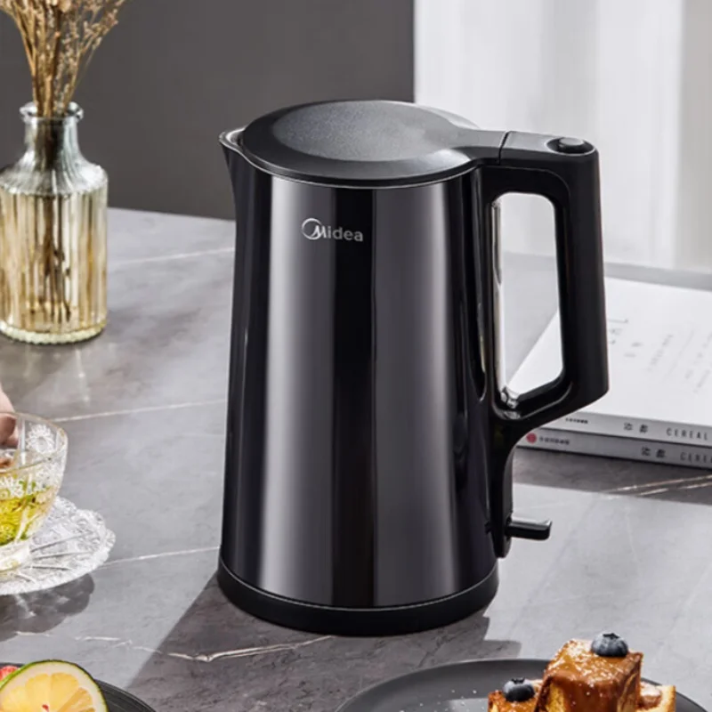 Midea Electric Kettle Fast Boiling Water Kettle with Double Wall Anti-scald Heat Preservation 304 Stainless Steel Inner Pot 1.7L