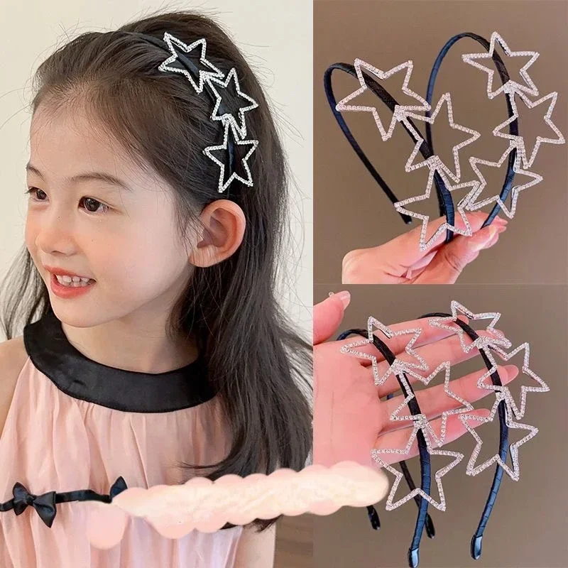 

Korean Fashion Star Rhinestone Hair Clips Girls Trendy Hair Clips Hairbands Black Hair Hoop Headwear Girls Kids Hair Accessories