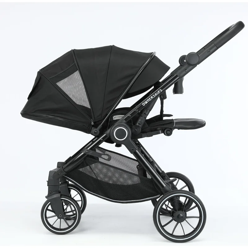 Baby stroller Bidirectional Baby Stroller High View Folding Shock Absorption Four Wheels Cart Sit or Lie Down Lightweight
