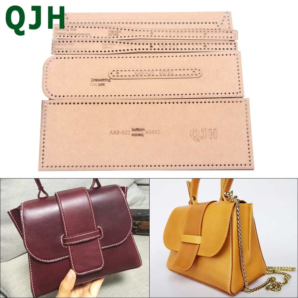 

Diy Handbag Shoulder Messenger Bag Hand Sewing Design Drawing Leather Craft Making Acrylic Kraft Paper Template