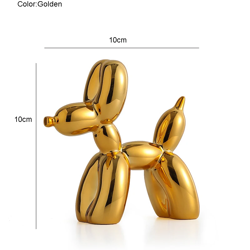 Nordic Resin Plating Balloon Dog Animal Ornaments Crafts Home Desktop Decoration Modern Fashion Luxury Dog Sculpture Room Decor war figurines