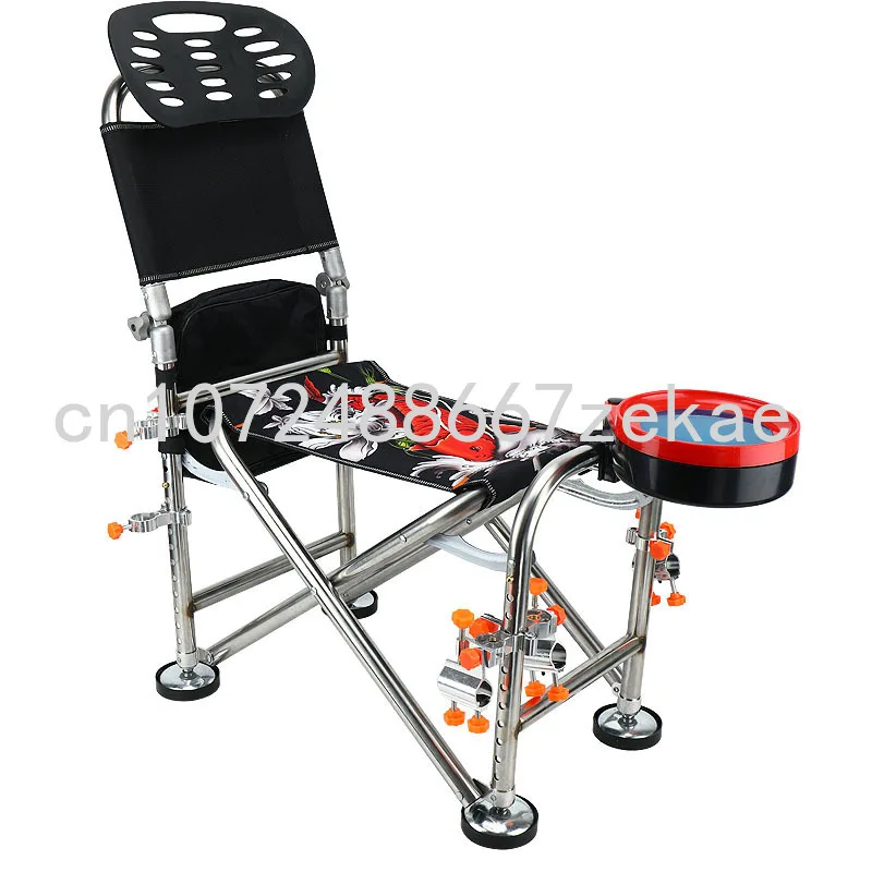 Stainless Steel Aluminum Alloy Folding Crucian Carp Fishing Chair With Rod  Holder - AliExpress