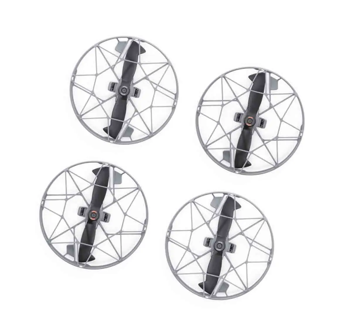 Protection d'hélice originale pour DJI Mini 5 Pro posée à côté du drone, détaillant sa structure légère et résistante.