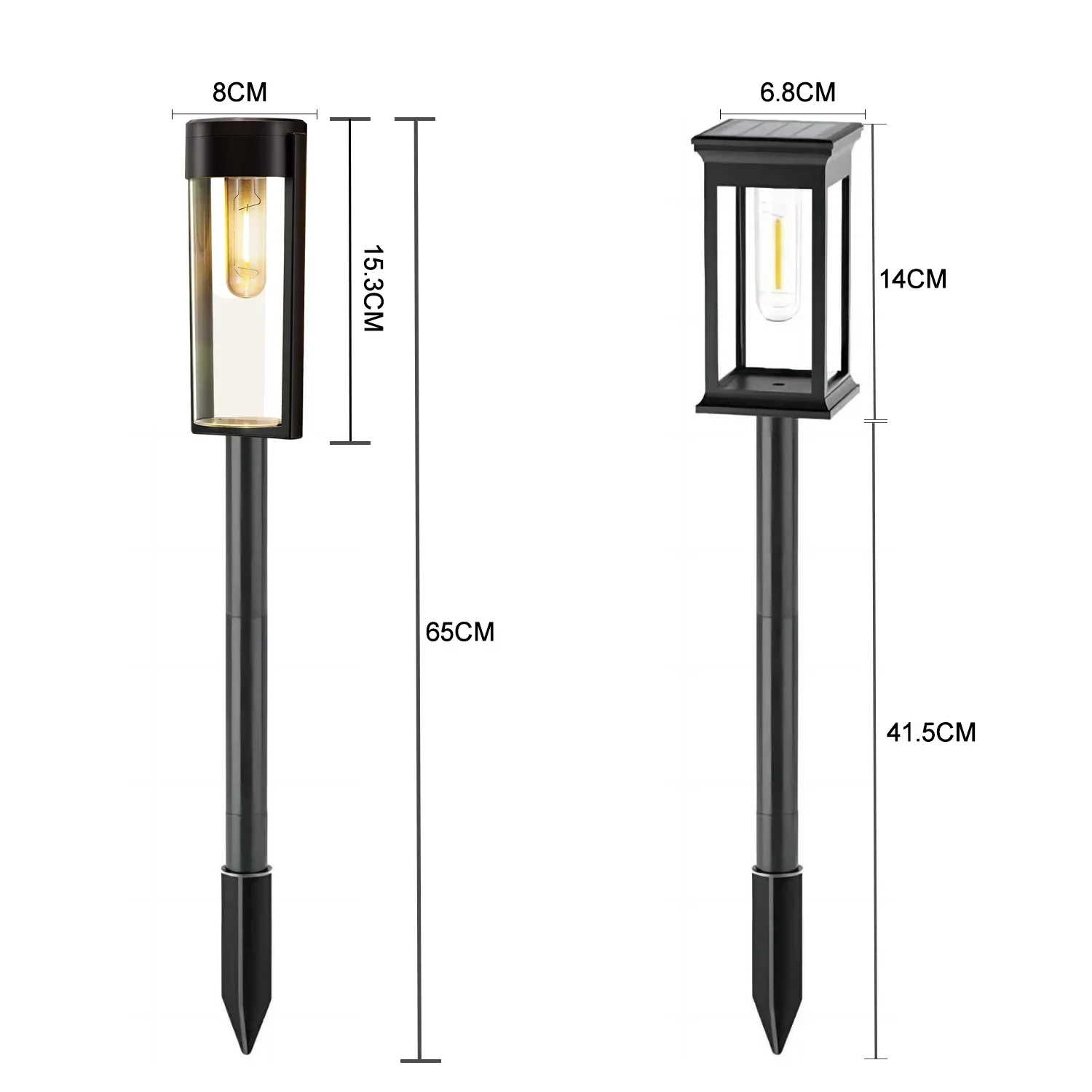 Solar Outdoor Channel Light Tungsten Filament Bulb LED Channel Walkway Lighting Waterproof Landscape Courtyard Lawn Lane