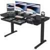 55 × 24 Electric Standing Desk with Drawers, Whole-Piece Glass Adjustable Height Desk, Office Desks 2