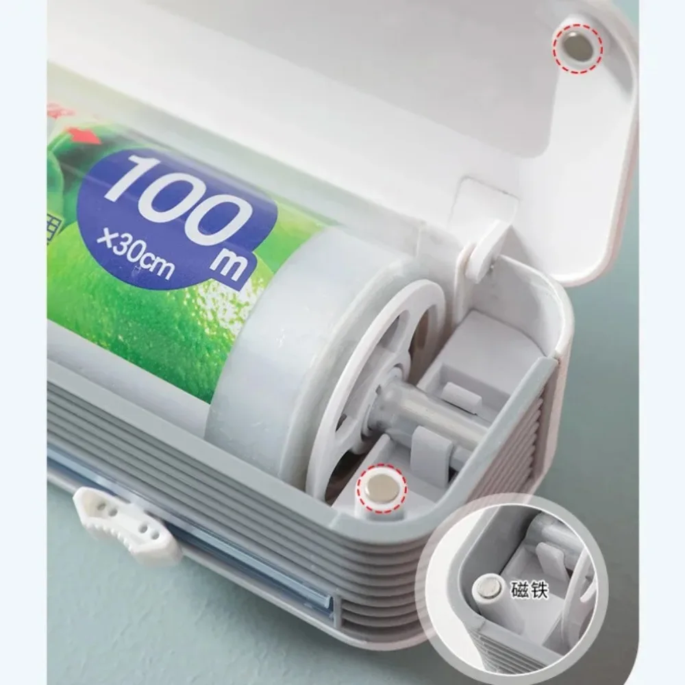 Practical Plastic Wrap Dispensers Suitable Fruits Vegetables Film Cutter Storage Box Handy Stretch Film Cutter Home Kitchen Tool