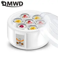 DMWD Fully Automatic Yogurt Maker 1.5L Stainless steel liner Thermostatic Rice wine Enzyme Natto Fermenter With Sealed glass cup 1