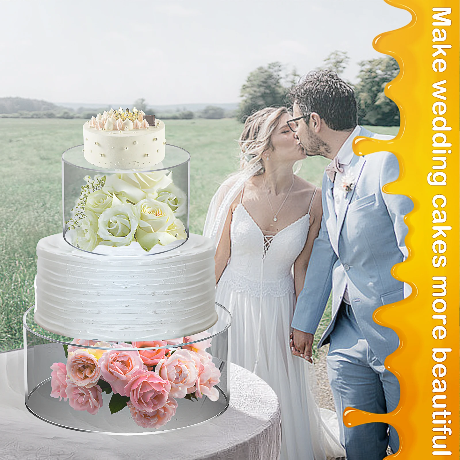 Clear Acrylic Fillable Cake Stand Set 2