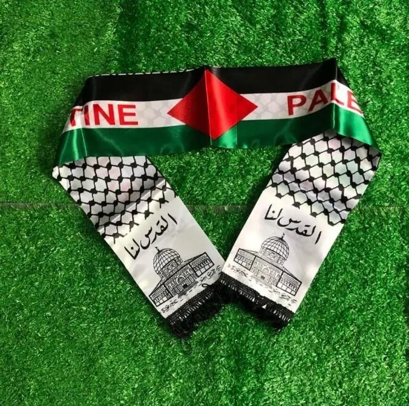 Fashion Palestine Scarf Colorful Palestine Flag Scarf Hanging Neck Wedding Decoration Size 14cm*130cm palestine scarf
