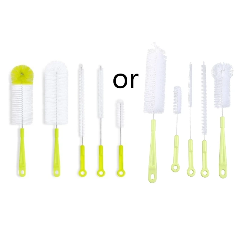 

5 Pcs Long Handle Cleaning Brush Sets for Narrow-mouth Baby Bottle Pipe Washing
