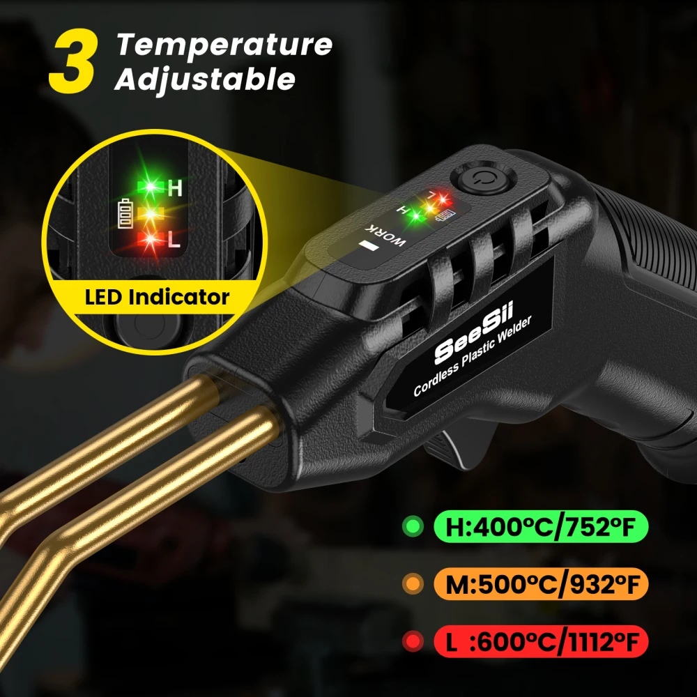 40W Plastic Welders Kit Hot Stapler Plastic Welder Heat Gun 4.0Ah Soldering Iron