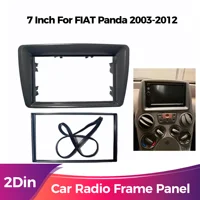 7 Inch Double DIN Car Frame for FIAT Panda 2003 2004 -2010 2011 2012  Black ABS Material Radio Dashboard Mounting Panel Kit