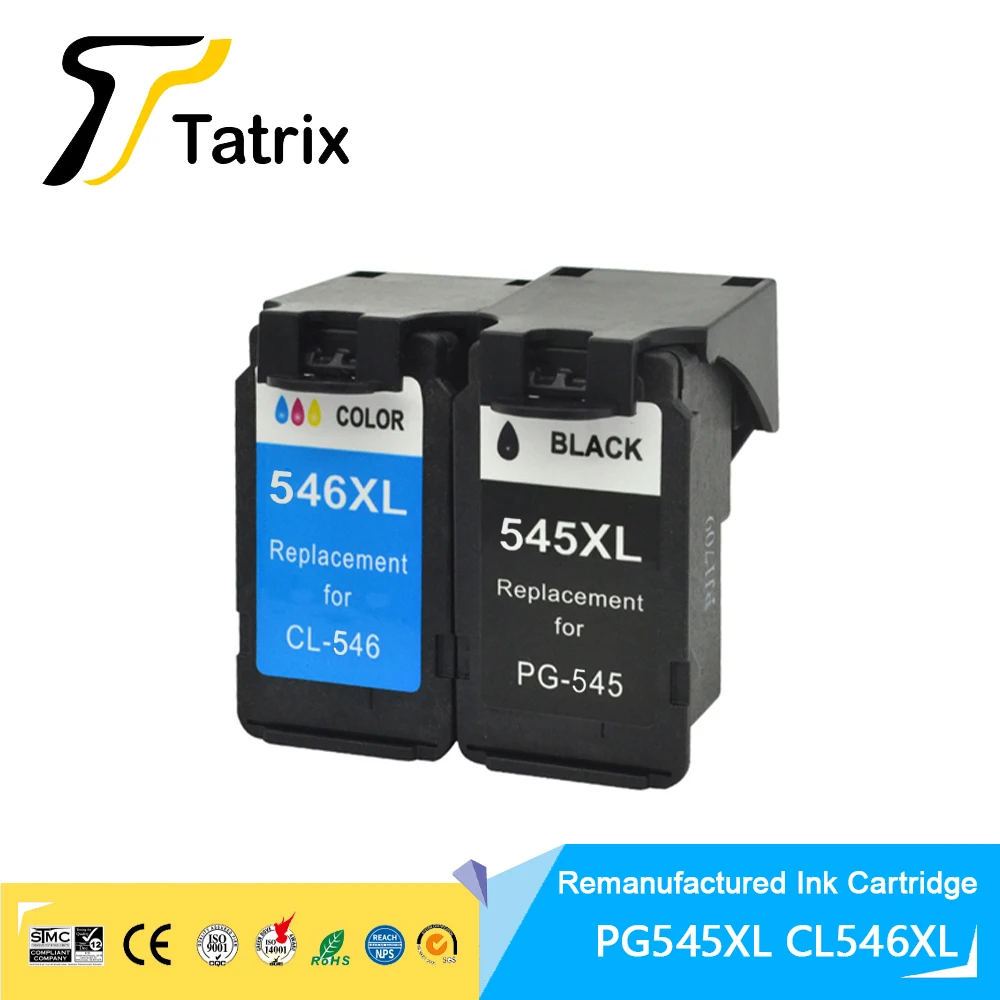 Tatrix Pg545 Cl546 Pg545Xl Cl546Xl Cartuccia Di Inchiostro Rigenerata Per Canon Pixma Ip2850 Mx495 Mg2950 Mg2550 Mg2450 Stampante Ts205