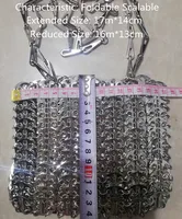 Women Bags Designer Silver Metal Sequins Chain Woven Bag Hollow Evening Bags Clutch Female Travel Holiday Shoulder Bag Handbag - Image 6
