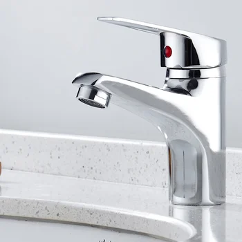 Rubinetto del bagno Miscelatore caldo e freddo Rubinetto Vanity Bagno Cucina Installazione del ponte Bagno Lavandino monopolare Rubinetto in lega 1