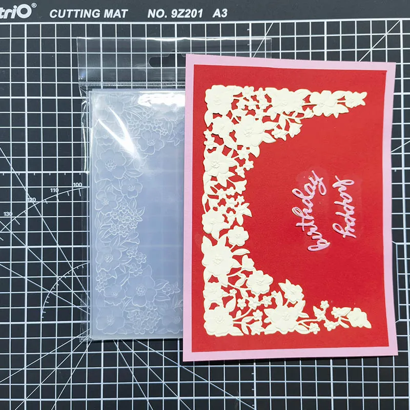 3d Embossed Relief Folder-Invitation Lace, Used For Handmade Letters And Background Greeting Card Clipbook New Edition