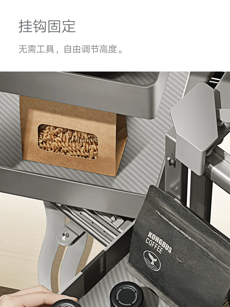**Y Corner pull basket Kitchen cabinet pull basket Half open Aluminum alloy kitchen storage